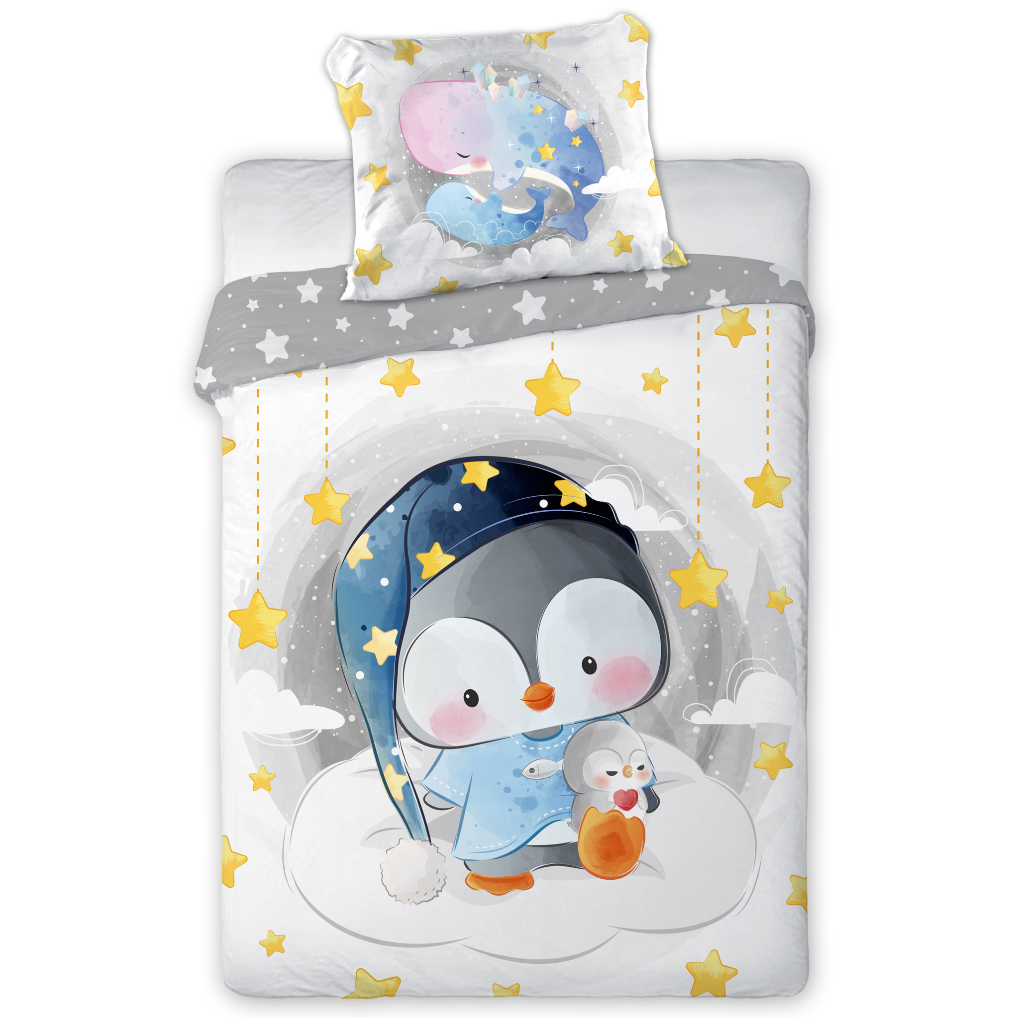 BABY Dekbedovertrek Pinguïn - 100 x 135 cm - Katoen