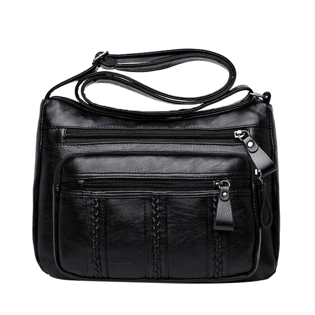 Challenge Damesmode Effen Kleur Messenger Bag Casual Handtas Wilde Schoudertas zwart