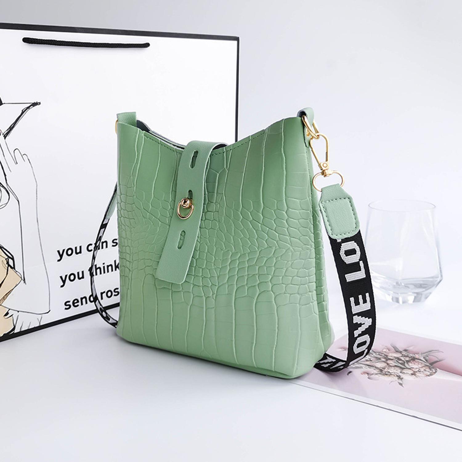 Framont Fashion House Krokodil Messenger Kleine Tassen voor Vrouwen Luxe Hoge Kwaliteit Dames Handtassen Emmer Tas PU Leren Crossbody Schoudertas geel