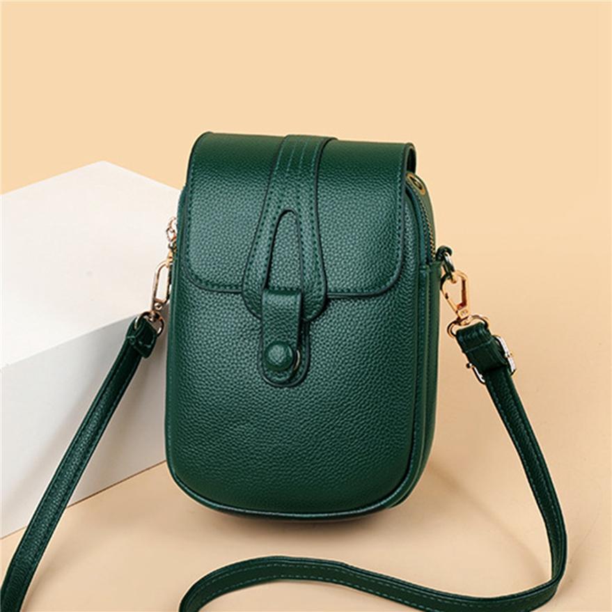 Colorful Bag Dubbellaagse verticale mobiele telefoontas Dames Casual schoudertas Diagonaal zwart