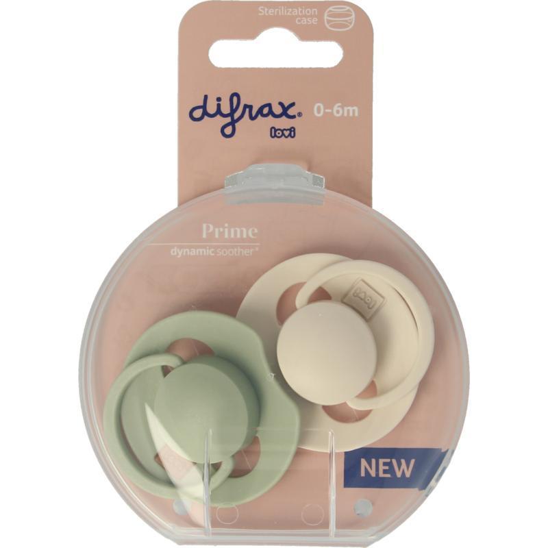 Difrax Fopspeen prime 0-6 maanden assorti 2st