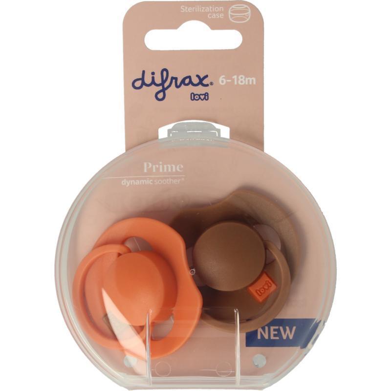 Difrax Fopspeen prime 6-18 maanden assorti 2st