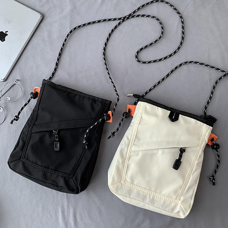 FANTAGEE Waterdichte stoffen kleine lichte crossbodytas 2023 Nieuwe canvas telefoontas Ins Studententassen Schoudertassen wit