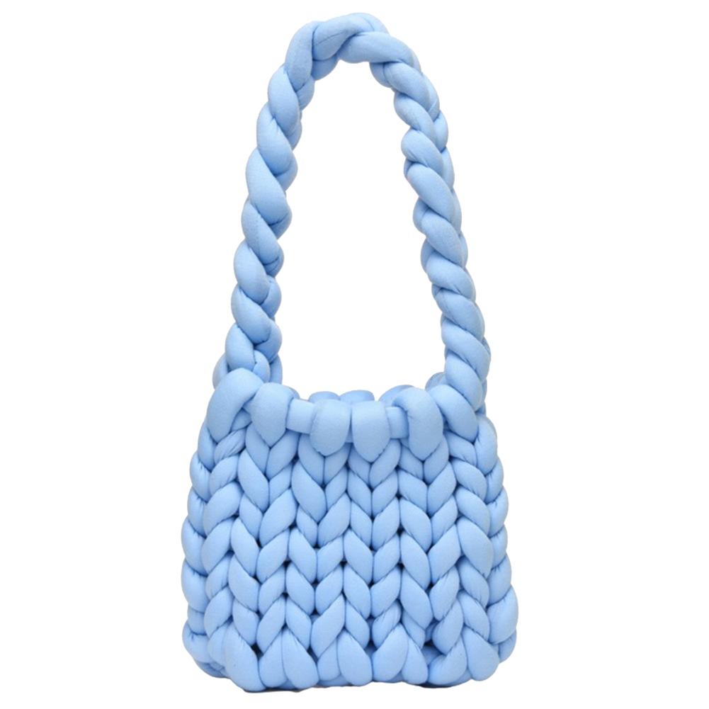 Dream shoe edge Vrouwen Schoudertas Open Breien Casual Crossbody Tas Handgeweven Koerierstas Zacht Gevlochten DIY voor Dating Uitje Clutch Tote Bag grijs