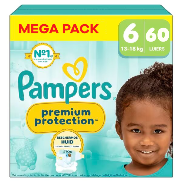 Pampers  Premium Protection - Maat 6 - Mega Pack - 60 Stuks - 13-18 kg