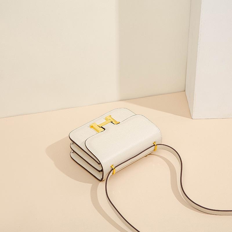 Framont Fashion House 2025 New Tofu Bag Kangkang Bag H Buckle Shoulder Crossbody Bag Stewardess Bag Small Square Bag Ladies Bag
