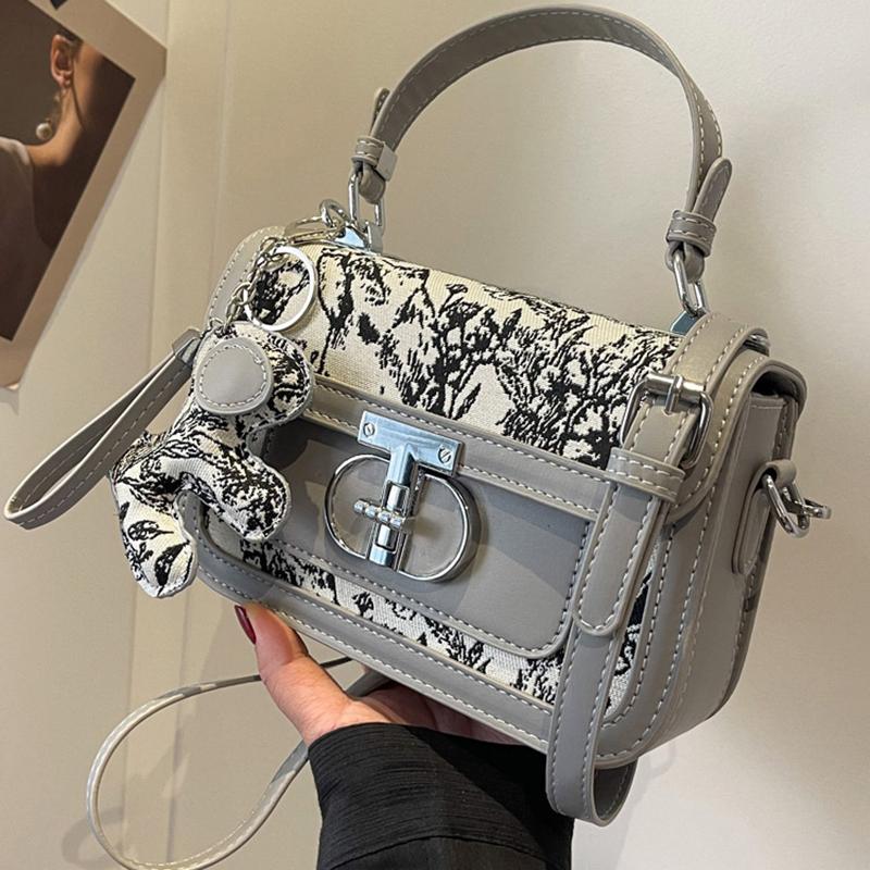 Fancy Lady Hot Style High-end westerse stijl bedrukte draagbare kleine vierkante tas Damestas Trendy stiksels Crossbody tas met enkele schouder one size