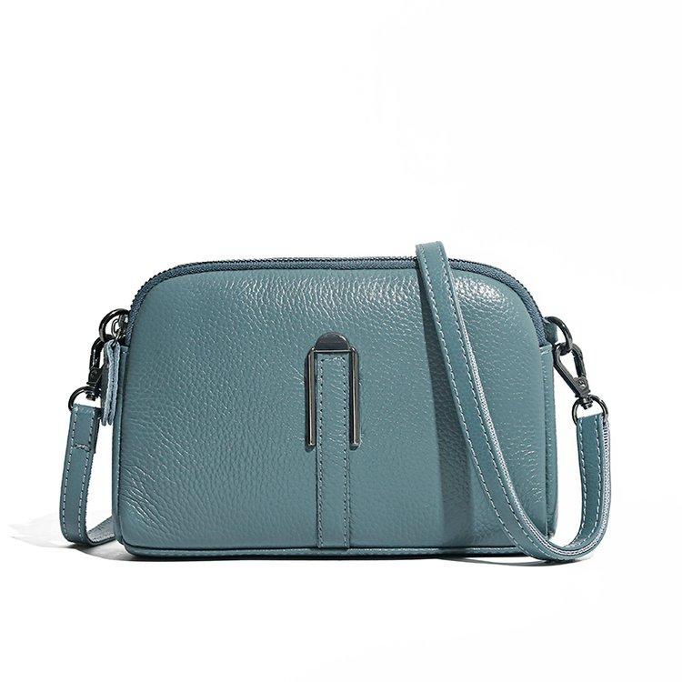 SHUNA Vrouwen Crossbody Tassen 2022 Lente Zomer Nieuwe Zachte Koeienhuid Lederen Schouder Messenger Bag Eenvoudige Mobiele Telefoon Portemonnee blauw