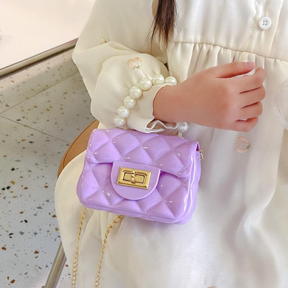 JuyouHJUIF Candy Color Kids Crossbody Bags Zomer Mini Schoudertas Mode PVC Jelly Bag Meisjes Cadeau zwart