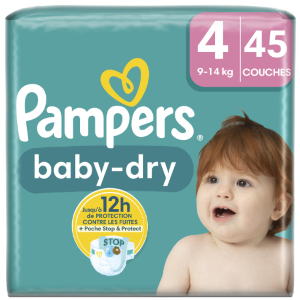 Pampers Baby Dry Luiers Maat 4 (9-14 kg) 45 stuks
