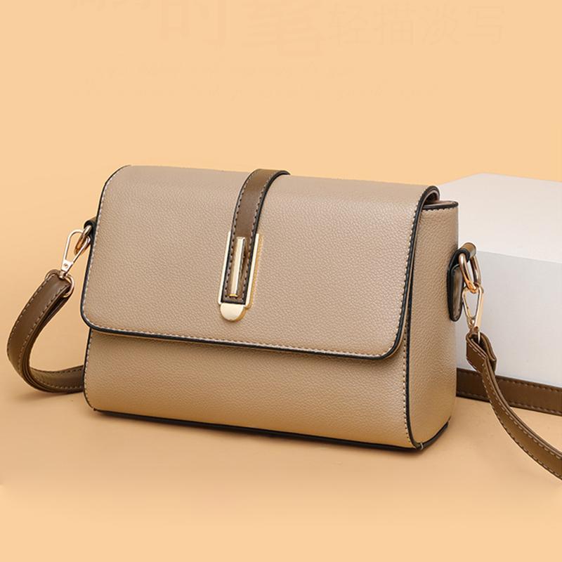 Yogodlns Lente Nieuwe Mode Crossbody Tas Zacht PU Leren Messenger Bag Veelzijdige Sling Schouder Dames Tas Kleine Handtassen 22x9.5x16cm bruin