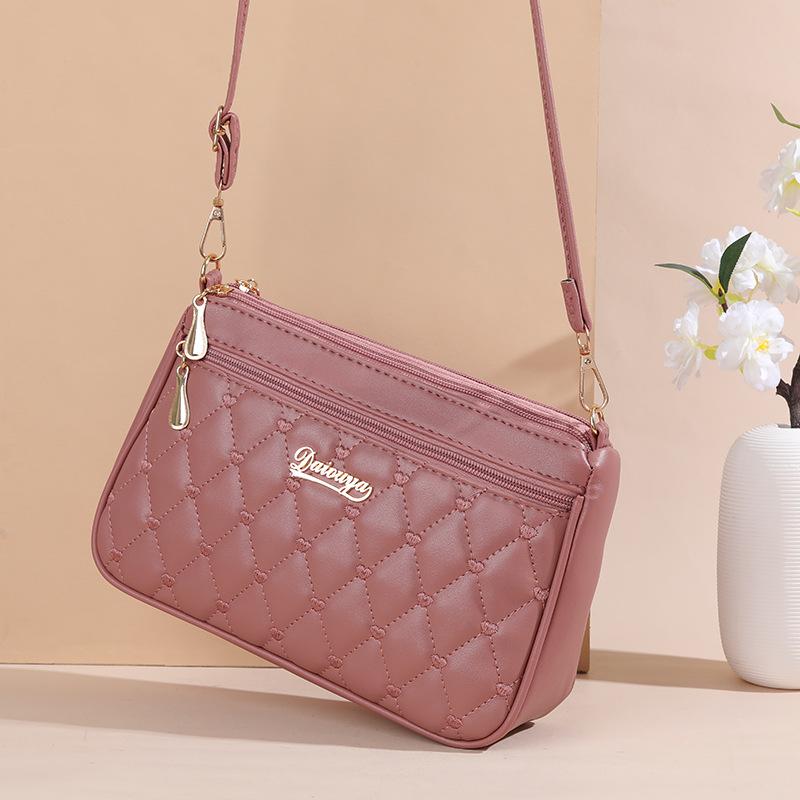 Yogodlns Mooie Borduren Sling Bag Dames Meerdere zakken en schoudertas met grote capaciteit Mode damestas 25x6x17cm diep/blauw
