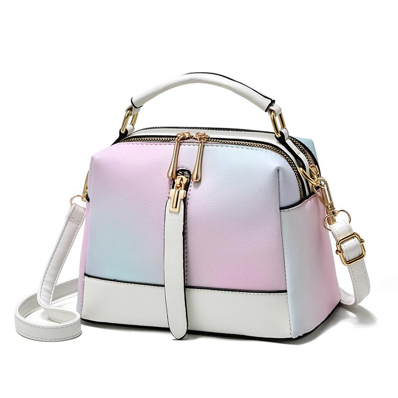 MEETFASHION Lente en zomer Ins Texture Veelkleurige kleine tas Dames 2022 Nieuwe mode Texture Niche Messenger Bag met enkele schouder 23x12x16cm zwart