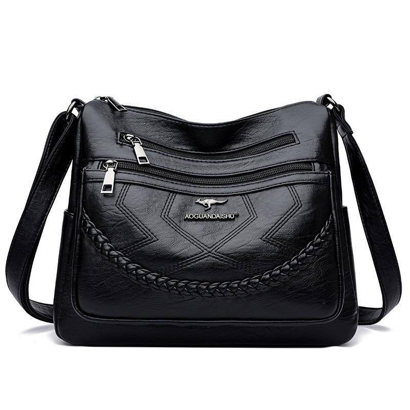 MEETFASHION Vrouwen Nieuwe Moeders Tas Eenvoudige en Modieuze Schoudertas Zacht Leer Middelbare Leeftijd Vrouwen Grote Capaciteit Crossbody Tas Tide 27*11*23cm rood