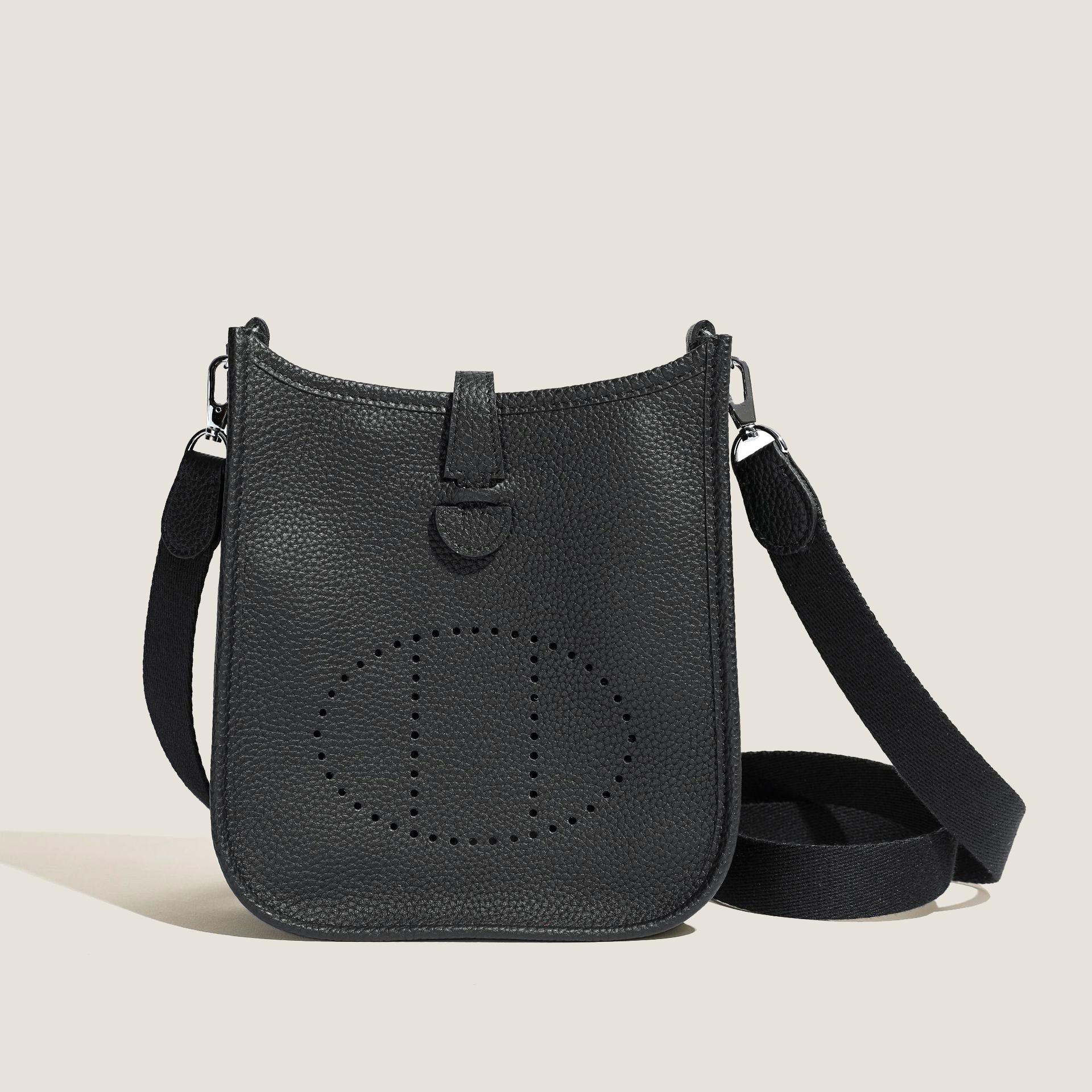 VantaGoods H Home Echt Leer Evelyne Dames Mini Togo Leer Crossbody Draagtas 17cm x 6cm x 20cm