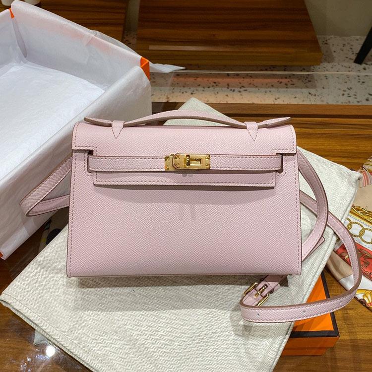 Purple Rose Hoge Kwaliteit Palmprint Eerste Generatie Handgedragen Schouder Crossbody Tas Street Patting Textuur Modieuze Kleine Vierkante Tas Pendeltas 22 x 13 x 7cm+with gift box