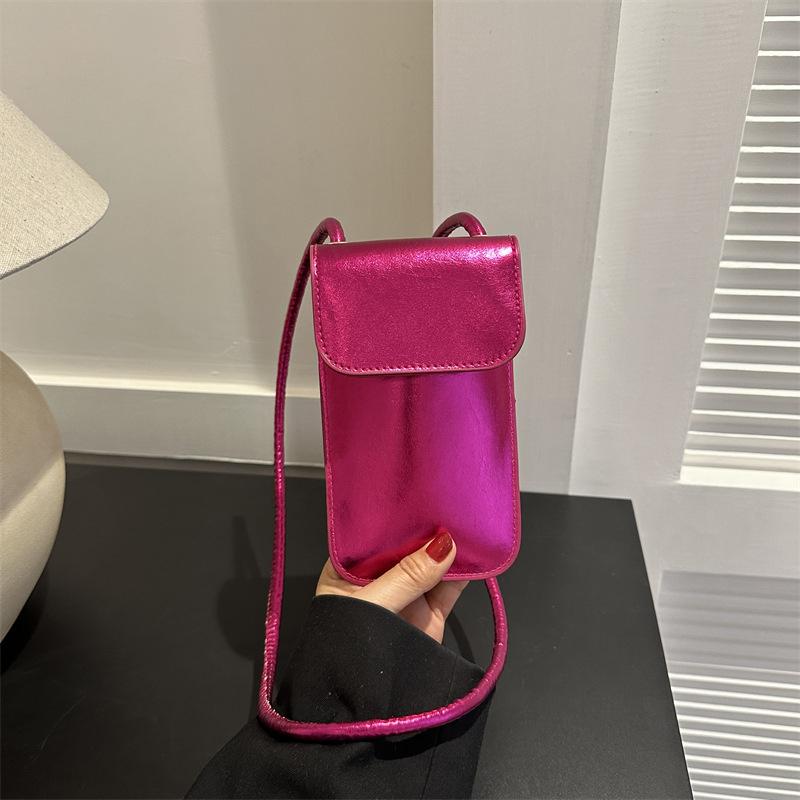BR43FN Casual Dames Tassen Pu Lederen Portemonnees Effen Kleur Mobiele Telefoon Portemonnee Dame Crossbody Schoudertas Handtas Geld Messenger Bag 10.5x0.5x18.5cm zilver