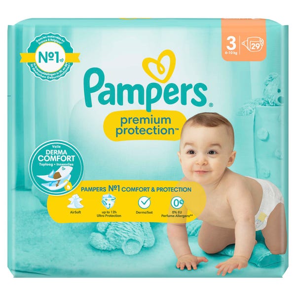 Pampers Premium Protection Maat 3, x29 Luiers, 6kg - 10kg