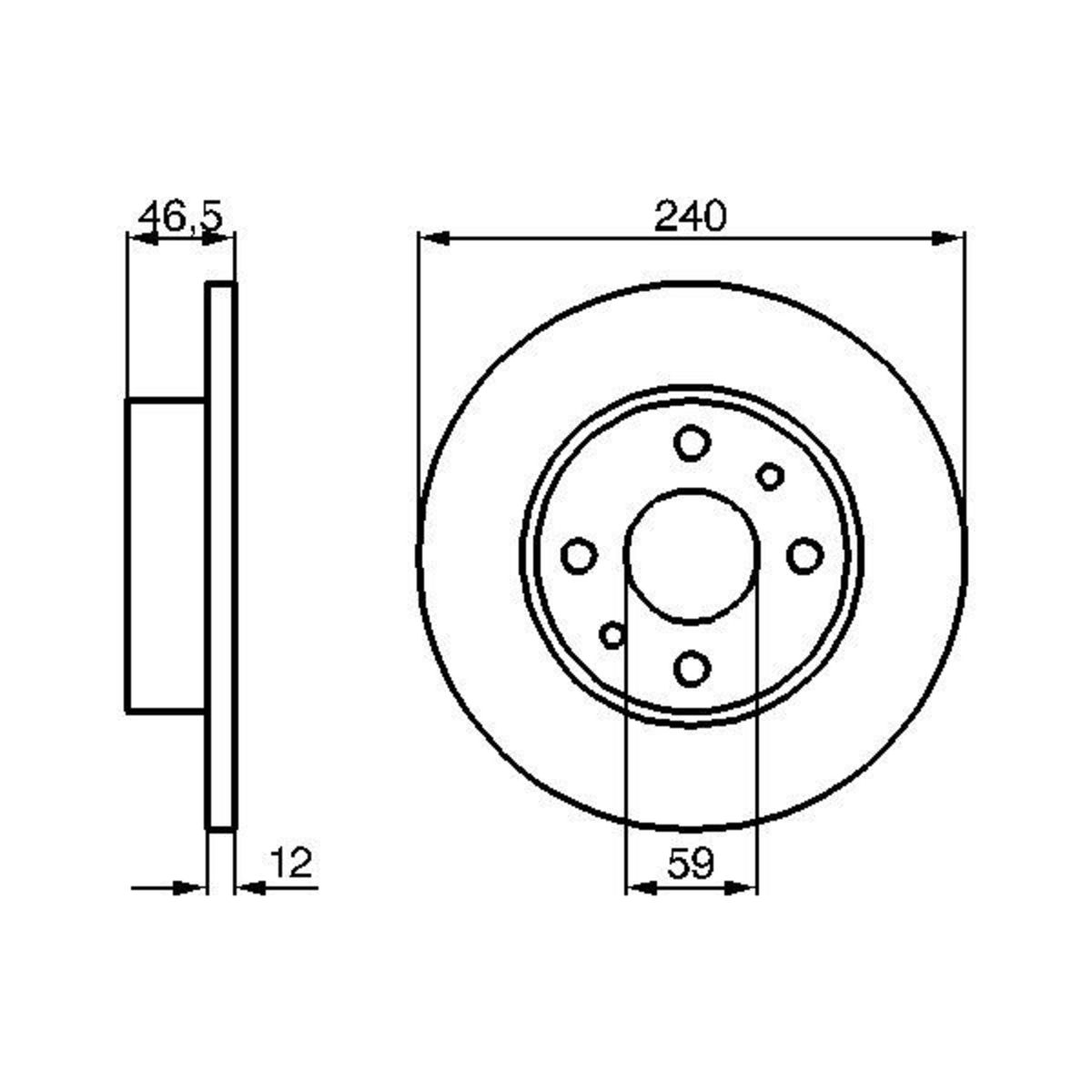 Bosch Remschijf  0 986 478 353 voorkant, compleet, 1 Stuk