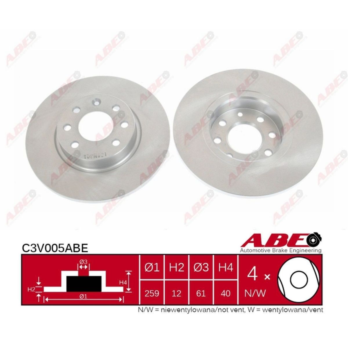 Abe Remschijf  C3V005 voorkant, compleet, 1 Stuk