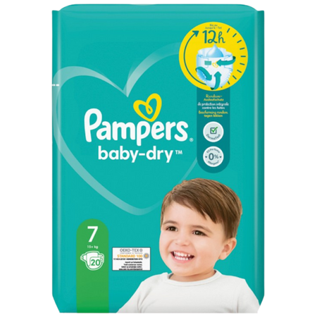 Pampers Baby-Dry Maat 7 (15+kg) 20 stuks.