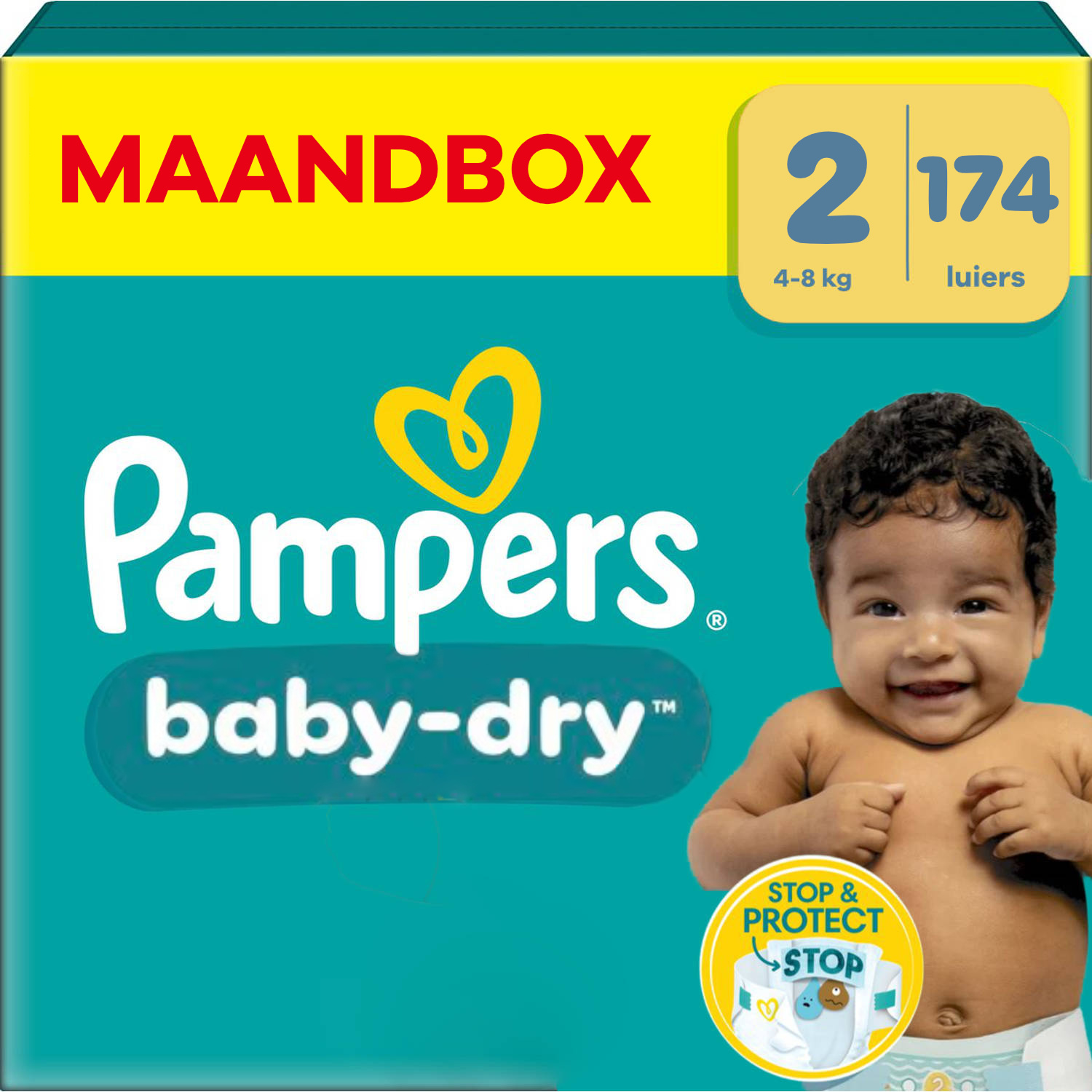 Pampers  Baby Dry - Maat 2 - Maandbox - 174 Stuks - 4-8 KG