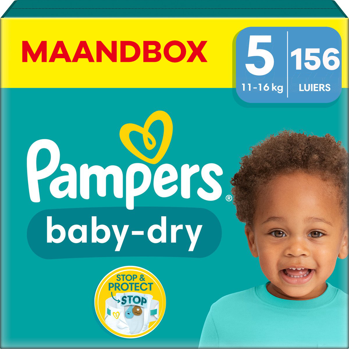 Pampers  Baby Dry - Maat 5 - Maandbox - 156 stuks - 11/16 KG
