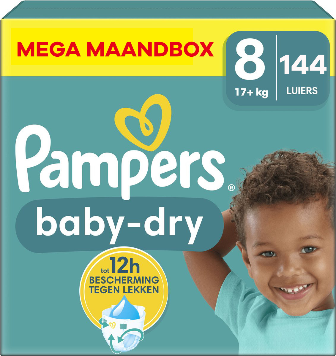 Pampers  Baby Dry - Maat 8 - Mega Maandbox - 144 luiers - 17+ KG