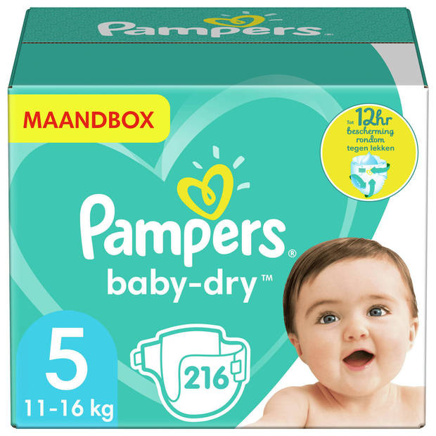 Pampers  Baby Dry - Maat 5 - Maandbox - 216 luiers - 11/16KG