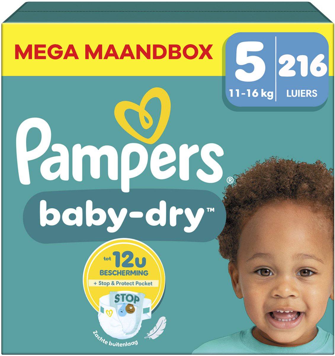 Pampers  Baby Dry - Maat 5 - Mega Maandbox - 216 Stuks - 11-16 kg