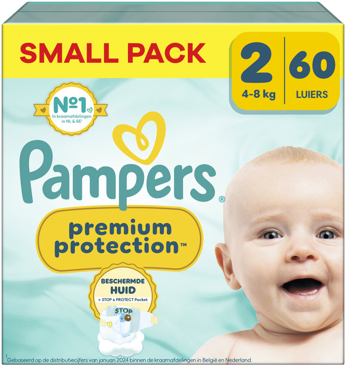 Pampers  Premium Protection - Maat 2 - Small Pack - 60 Stuks - 4-8 kg