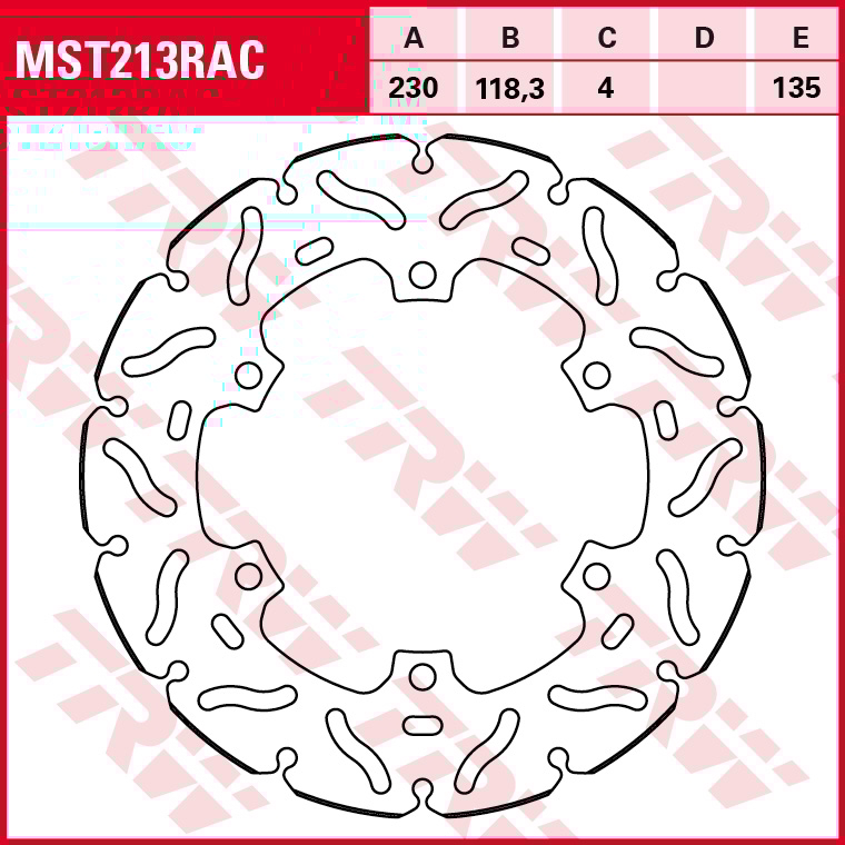 TRW Remschijf, remschijven voor de moto, MST213RAC
