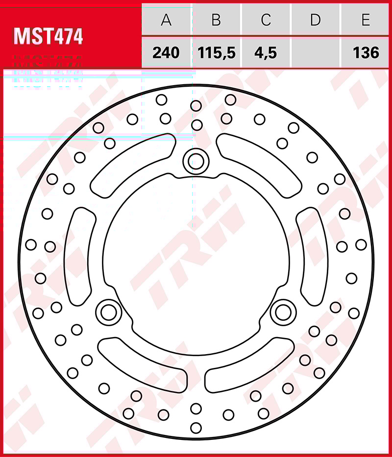 TRW Remschijf, remschijven voor de moto, MST474