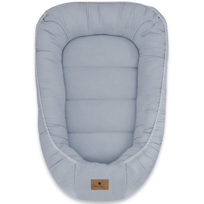 Zavelo Babynest Mousseline Katoen Jeans – 100% Katoen – Antiallergisch Babynestje – 0-6 maanden – Wasbaar – 75x55 cm