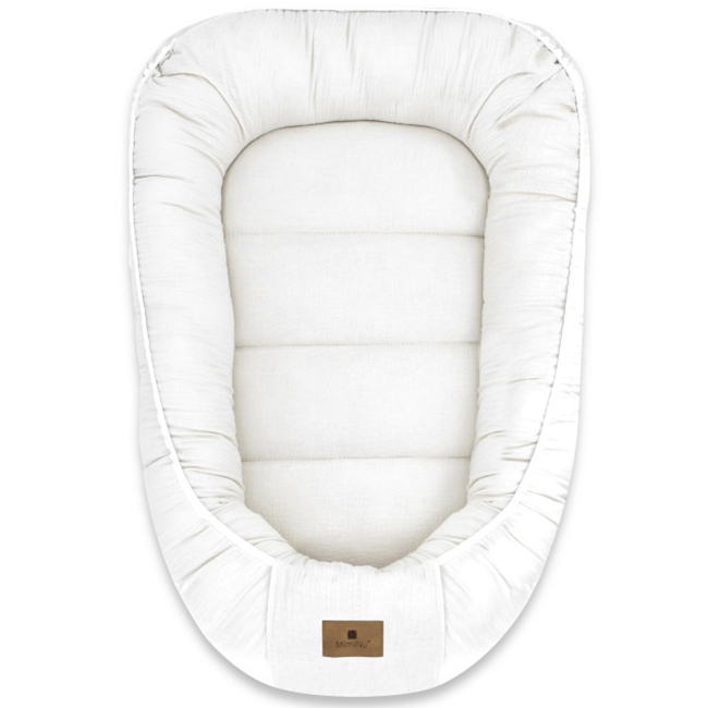 Zavelo Babynest Mousseline Katoen Off-white – 100% Katoen – Antiallergisch Babynestje – 0-6 maanden – Wasbaar – 75x55 cm