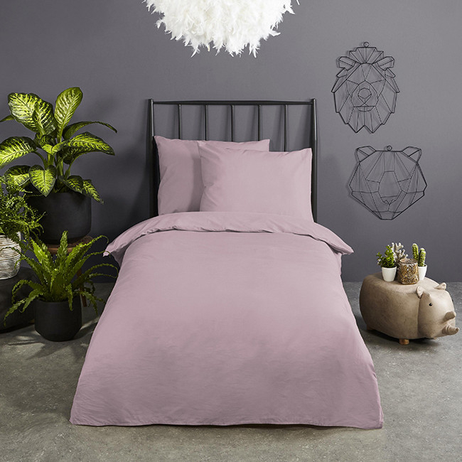 Zavelo Effen Dekbedovertrek Poederroze – Ledikant 100 x 135 cm | 100% Katoen-Junior (120 x 150 cm)