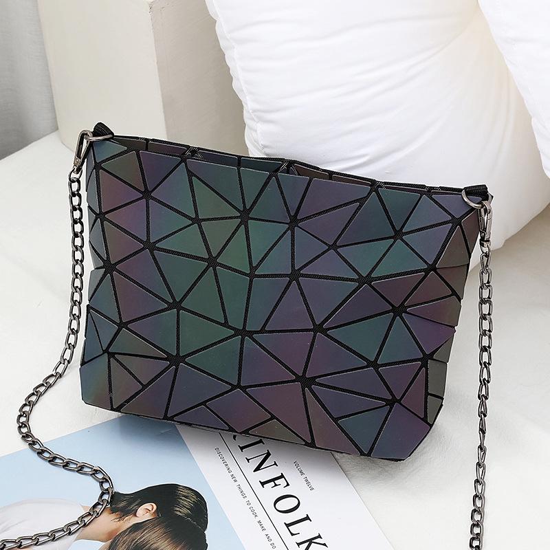 Fashion Digital Cart Messenger Bag Dames Kettingtas Mode Lichtgevende Geometrische Sling Bag Schouderband Vrouwelijke Bolsas Feminina 5 zwart