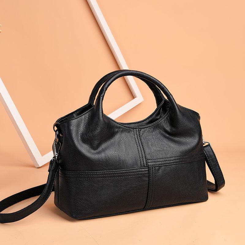 Your favorite bag Zachte PU leren handtas Hoge kwaliteit damestas Casual vrouwelijke messengertas Stevige schoudertas Dames crossbody tas 29x11x21cm zwart