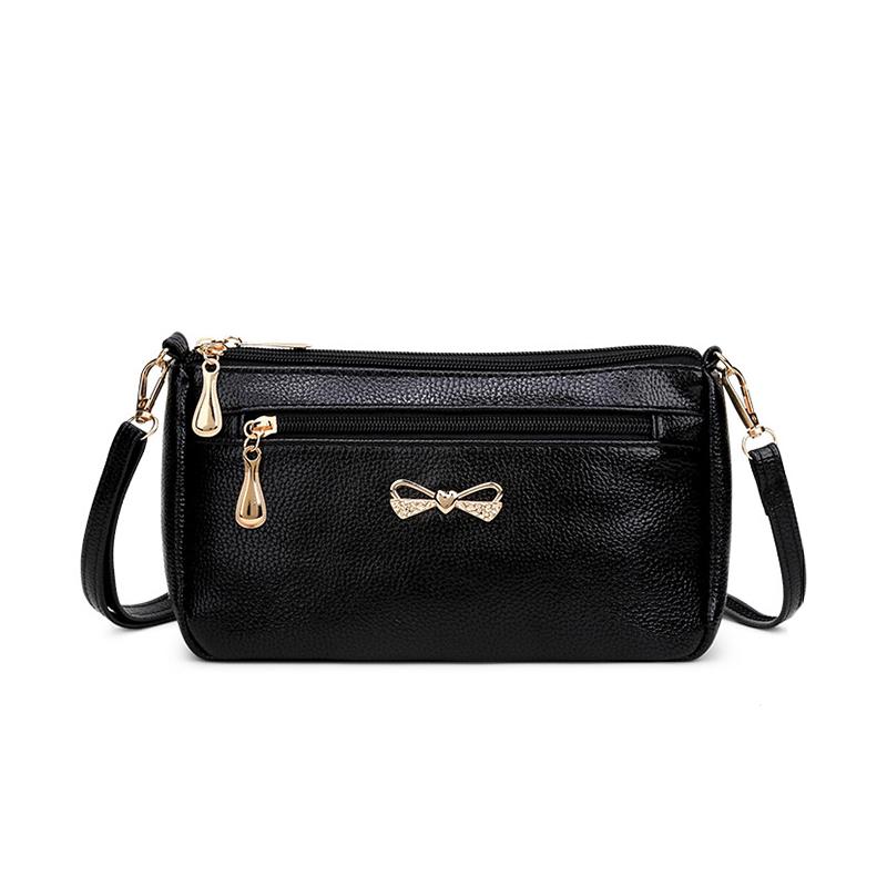 NK39UR Mode Kleine PU Leren Messenger Bags voor Vrouwen Strik Ontwerp Schoudertas 25x8x14cm wijnrode kleur