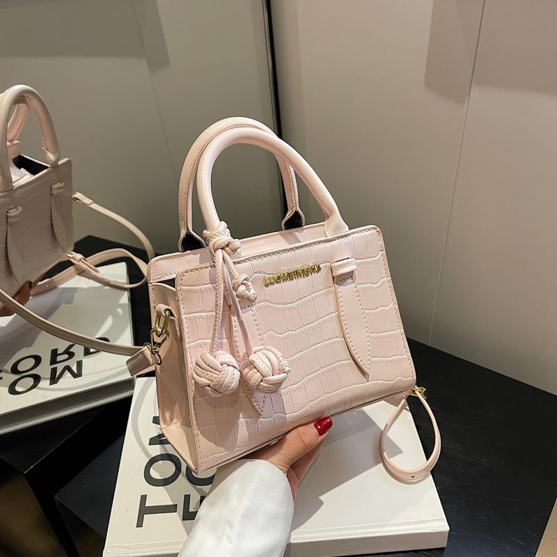 Fancy Lady Handtas met steenpatroon, modieuze kleine vierkante tas, populaire Franse niche-crossbodytas met enkele schouder one size wit