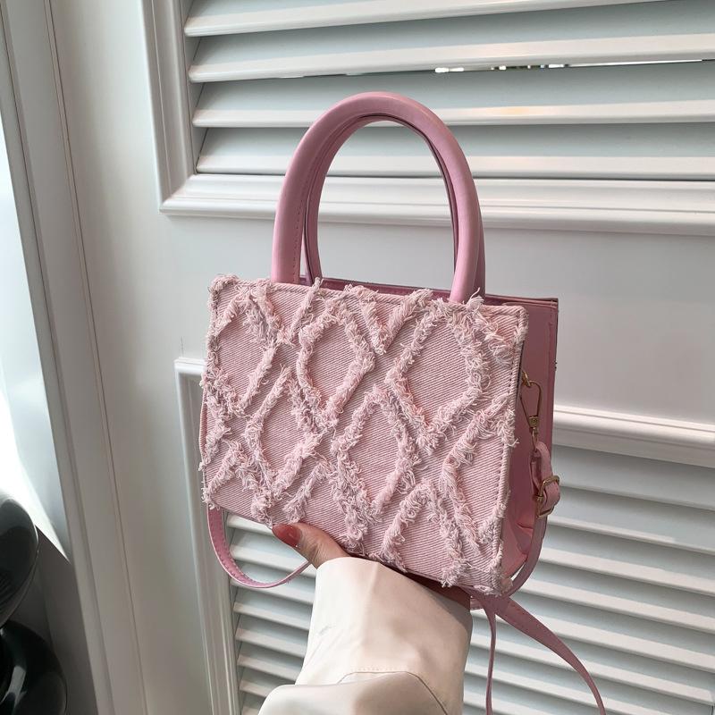 Fancy Lady Zomer Nieuwe Mode Eenvoudige Kleine Vierkante Tas Retro Handtas Casual Crossbody Tas Populaire Tas voor Vrouwen one size zwart