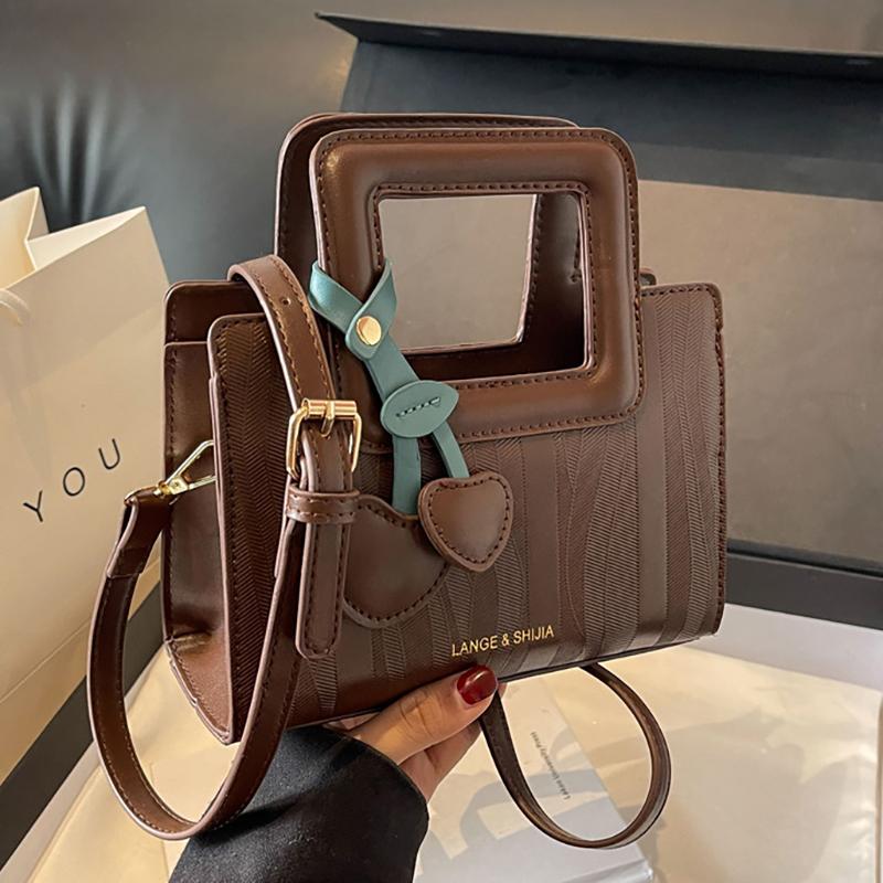 Fancy Lady Modieuze en eenvoudige draagbare kleine tas voor vrouwen 2024 Nieuwe Niche Commuter Bag Retro Veelzijdige Enkele Schouder Crossbody Tas one size koffie