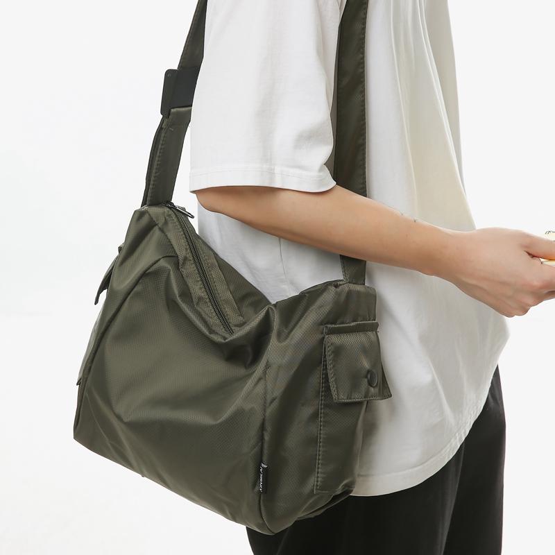 Kuluosidi Heren Effen Kleur Schoudertas Dames Nylon Crossbody Tas Grote Capaciteit Messenger Bag oranje