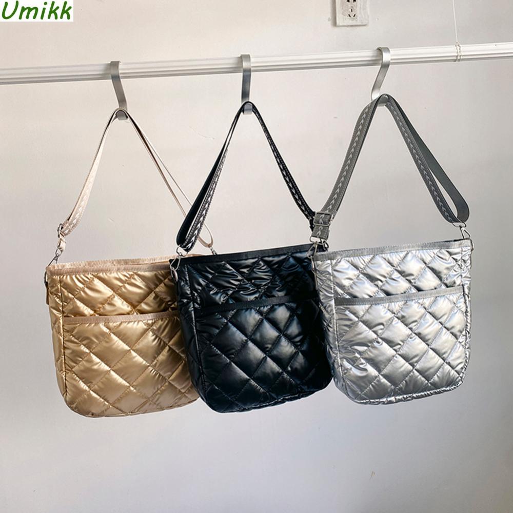 Sexy ladies trend market Vrouwen gewatteerde crossbody tas verstelbare brede band puffer schoudertas diamant rooster schoudertas gewatteerde stijlvolle koerierstas zwart