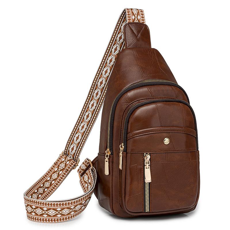 Umsif Vrouwen Sling Bag Crossbody Bag Sling Purse Heuptasjes Veganistisch Leren Borsttas voor Vrouwen Schouder Tote Blet Bag Reistas met Verstelbare Riem bruin