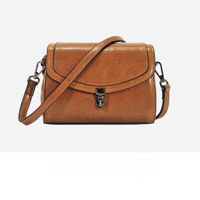 VIA ROMA Wax leren dames lente/zomer kleine schoudertas mini crossbody tas echte leren kleine tas paars