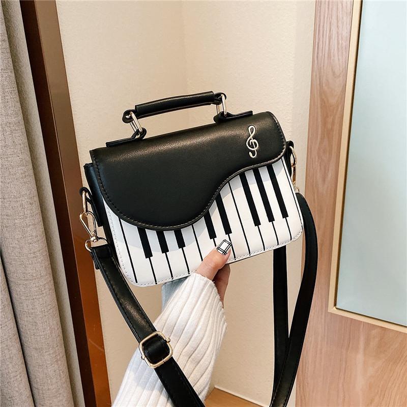 MOJOTO Koreaanse Piano Design Dames Schoudertassen PU Lederen Messenger Bag Handtas Mode Corssbody Bag Pocket Portemonnee Pakket bruin