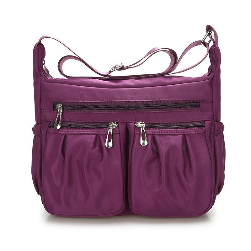 NK39UR Casual Nylon Tas Messenger Schoudertassen Waterdichte Multilayer Tas Vrouwen Moeder Casual Tas Handtassen 26*9*20cm rood