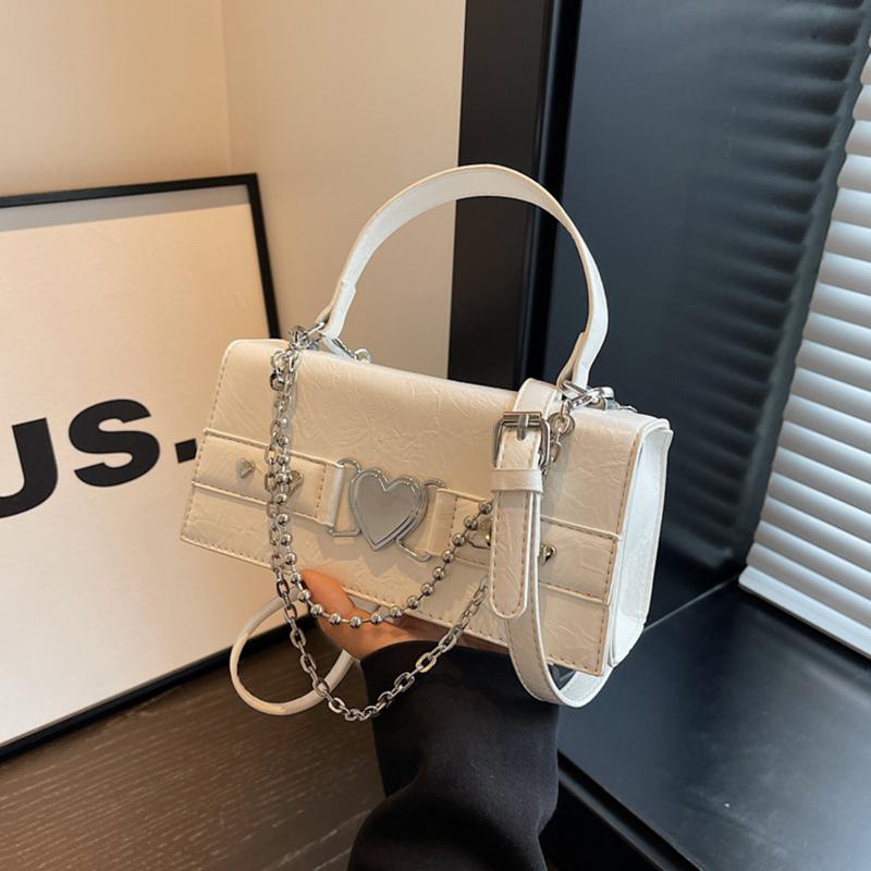 Fancy Lady Chain Handtas Dames Nieuwe Mode Veelzijdige Schoudertas Eenvoudige Crossbody Tas one size wit