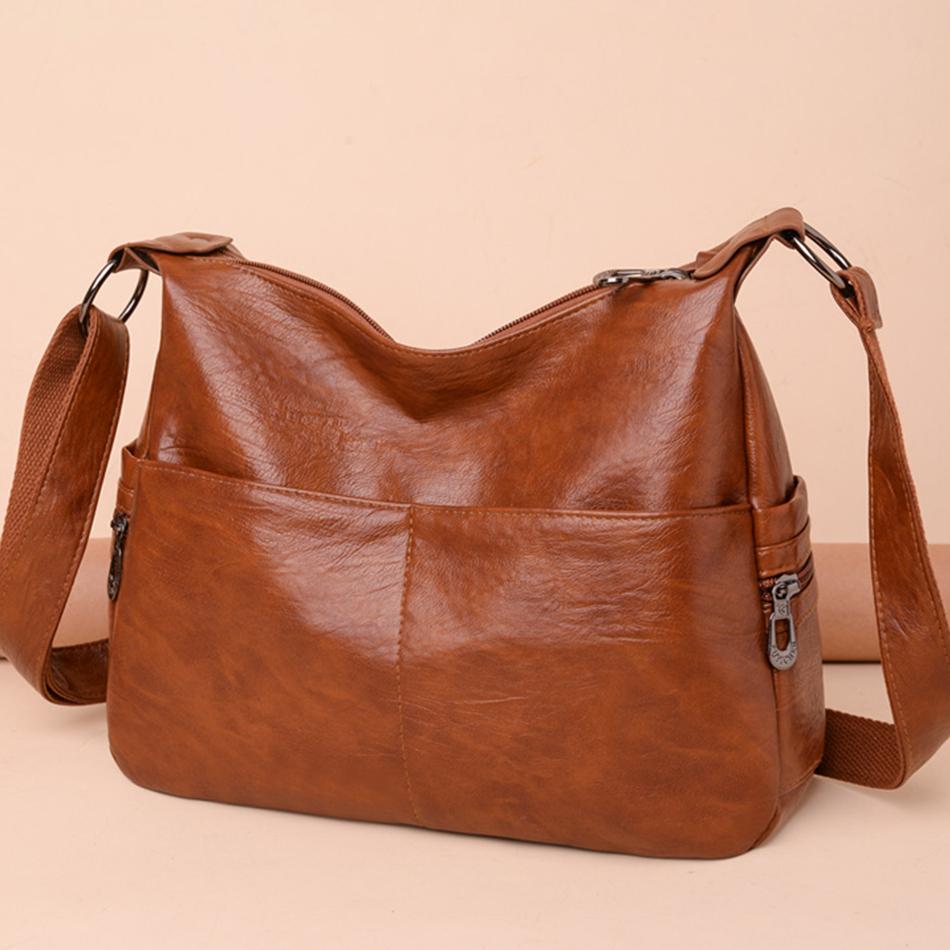 Your favorite bag Retro Vrouwen Schoudertas Zacht PU Leer Luxe Designer Vrouwelijke Koerierstas 2022 Trend Grote Capaciteit Dames Handtas Portemonnees zwart